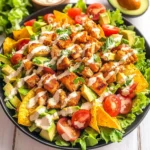 Loaded Chicken Taco Salad with Creamy Lime-Cilantro Dressing