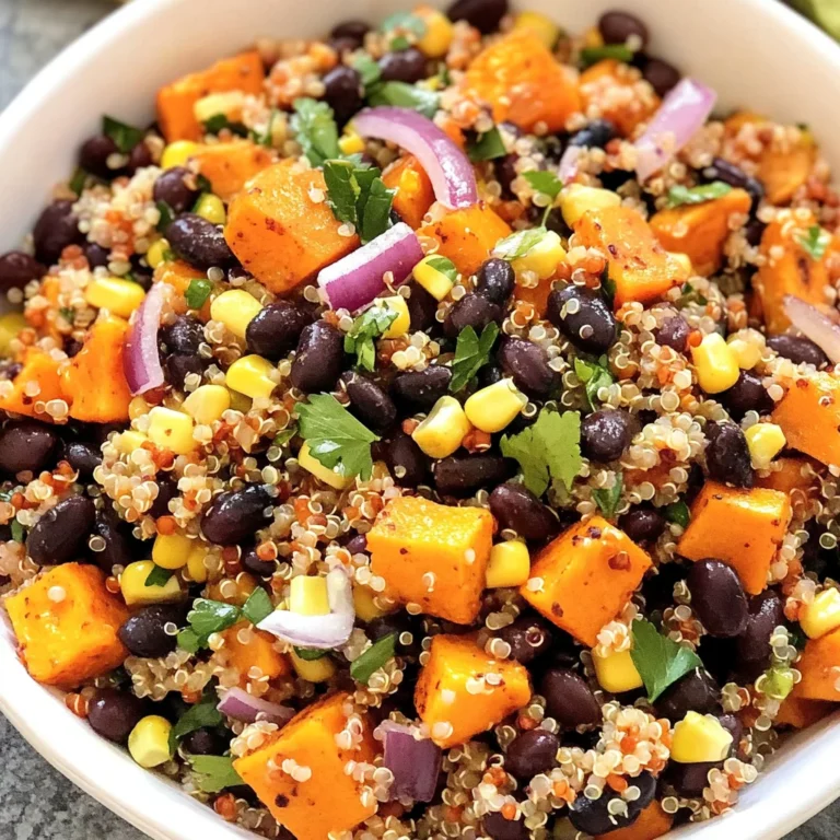 Roasted Sweet Potato Black Bean Quinoa Salad recipe