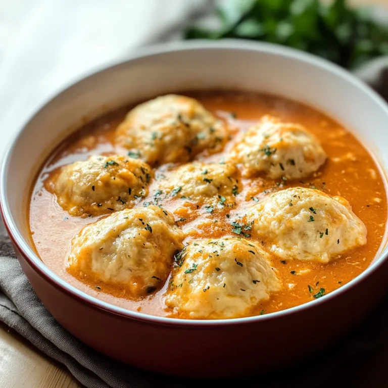 Best Tomato Soup with Cheddar Bay Dumplings