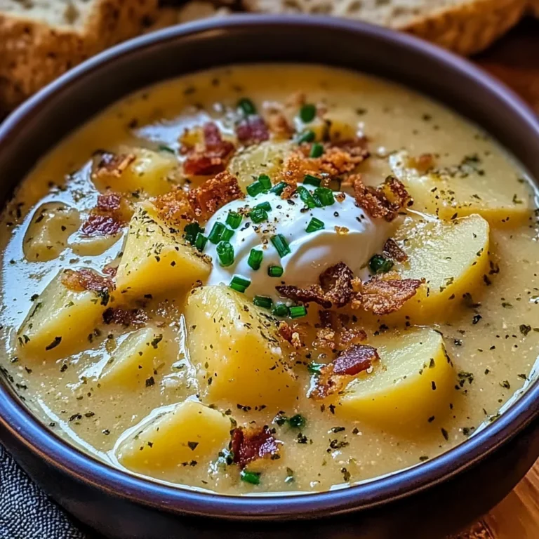 Hearty Cheddar Garlic Herb Potato Soup Recipe