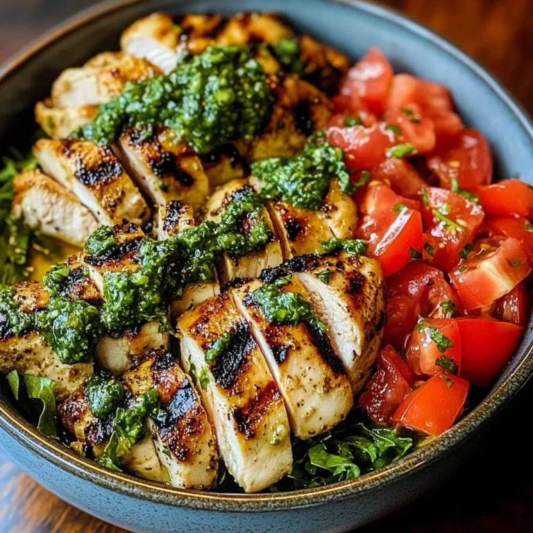Chimichurri Grilled Chicken Bowl with Garlic Sauce