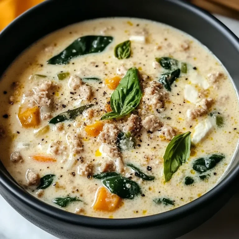Creamy Italian Ground Chicken Soup