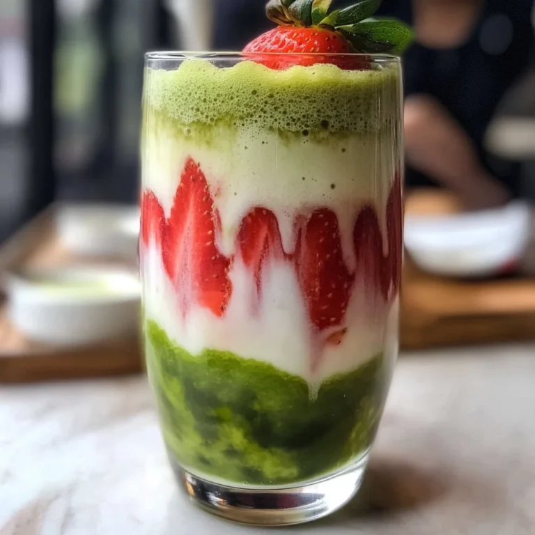 Easy 5-min. Strawberry Matcha Latte