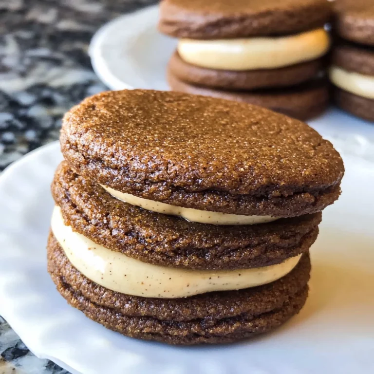 Ginger Molasses Sandwich Cookies with Eggnog Frostings