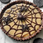 Halloween Chocolate Spiderweb Tart