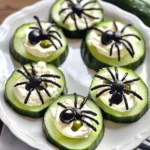 Keto Spider Cucumber Appetizer Bites