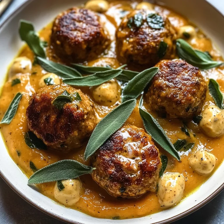 Turkey Meatballs in Pumpkin Sage Sauce